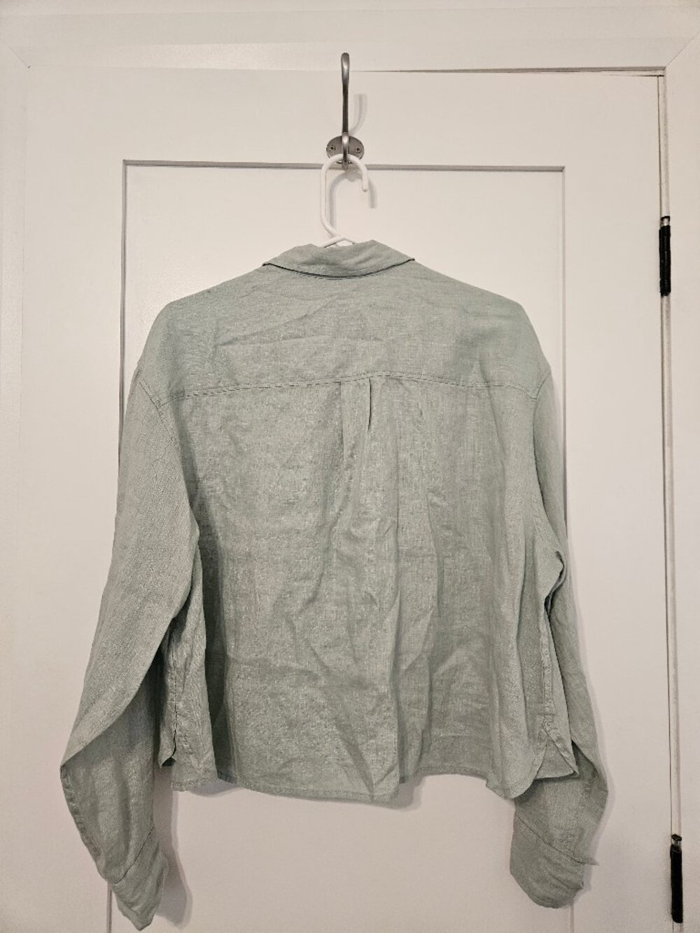 Gap women's size large cropped linen shirt - Picture 2 of 3